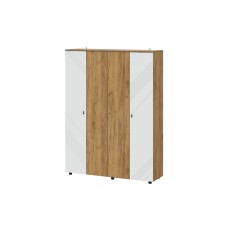 Шкаф четырехстворчатый Байкал, Дуб Золотой, Белый матовый