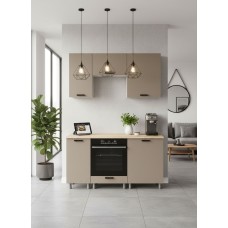 МК Аленушка 1,6м в.5 Орешник Матовый Вижен,скоба черный,сонома (без столешницы)