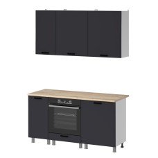 МК Аленушка 1,6м в.6 Магнолия Сталь,скоба черный,сонома