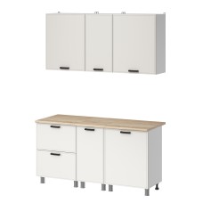 МК Аленушка 1,6м в.4 Магнолия Молочный,скоба черный,сонома