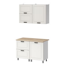 МК Аленушка 1,2м с ящ.в 2 Астра Молочный,скоба черный,сонома