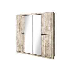 Шкаф четырехстворчатый Ривьера, Дуб Юкон, Бетон темный Шкаф четырехстворчатый Ривьера, Дуб Юкон, Бетон темный