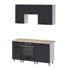 МК Аленушка 1,6м в.7 Магнолия Сталь,скоба черный,сонома