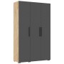 Шкаф трехстворчатый Флэш (1350), Браш Графит, Дуб крафт