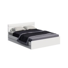 Кровать с основанием Нэнси New 1,4м, Белый глянец холодный, Дуб сонома Кровать с основанием Нэнси New 1,4м, Белый глянец холодный, Дуб сонома