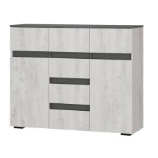 Комод комбинированный Мрия КМ-15, Бетон пайн светлый, графит Комод комбинированный Мрия КМ-15, Бетон пайн светлый, графит