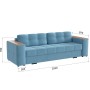 Диван раскладной Нави, светло-голубой/мдф дуб канадский