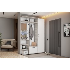 Прихожая "ПР 2" (Цемент светлый/Белый)