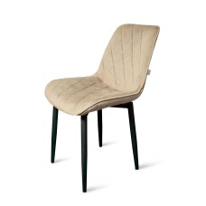 Стул "Оскар" черный матовый Томми 02 бежевый Стул "Оскар" черный матовый Томми 02 бежевый