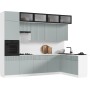 Кухня Оливия NEW 3,0х1,8м, Шарли Бриз, Белый