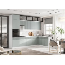 Кухня Оливия NEW 3,0х1,8м, Шарли Бриз, Белый