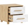 Тумба прикроватная Ирис (2 шт.), Браш Вайт, Дуб Крафт