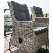 Регулируемое кресло ВЕРОНА ротанг (цвет серый) в комплекте с подушками