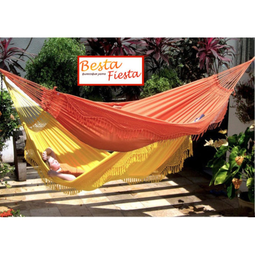 Гамак двухместный FORRO (Бразилия) цвет оранжевый Гамак двухместный FORRO (Бразилия) цвет оранжевый