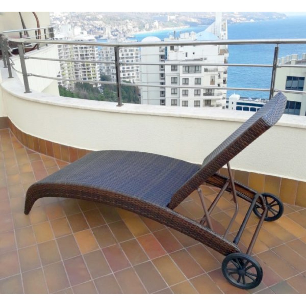 МОНАКО шезлонг лежак из искусственного ротанга (темно-коричневый) МОНАКО шезлонг лежак из искусственного ротанга (темно-коричневый)