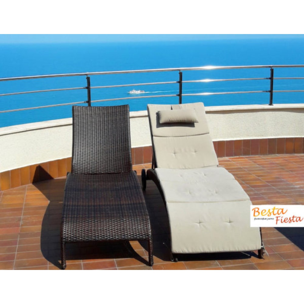 МОНАКО шезлонг лежак из искусственного ротанга (темно-коричневый) МОНАКО шезлонг лежак из искусственного ротанга (темно-коричневый)