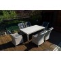 Комплект из искусственного ротанга обеденный стол ВЕНЕЦИЯ 180 + 6 кресел БЕРГАМО, цвет серый