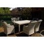 Комплект из искусственного ротанга обеденный стол ВЕНЕЦИЯ 180 + 6 кресел БЕРГАМО, цвет серый