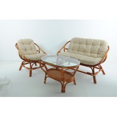 Комплект для отдыха 01-13 (стол, 2 кресла, диван) из натурального ротанга Комплект для отдыха 01-13 (стол, 2 кресла, диван) из натурального ротанга