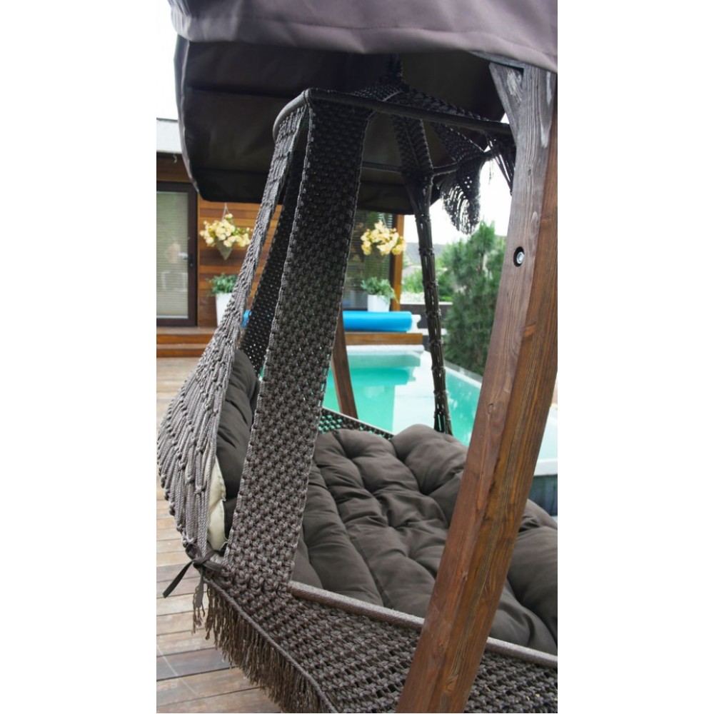 СЕАРА подвесные плетеные качели с подушкой (без каркаса КАРАВЕЛЛА) СЕАРА подвесные плетеные качели с подушкой (без каркаса КАРАВЕЛЛА)