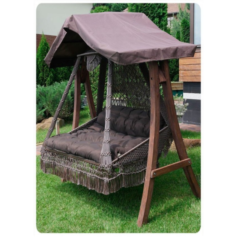 СЕАРА подвесные плетеные качели с подушкой (без каркаса КАРАВЕЛЛА) СЕАРА подвесные плетеные качели с подушкой (без каркаса КАРАВЕЛЛА)