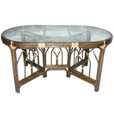 Стол обеденный 02-02A из натурального ротанга, цвет: темный коньяк Стол обеденный 02-02A из натурального ротанга, цвет: темный коньяк