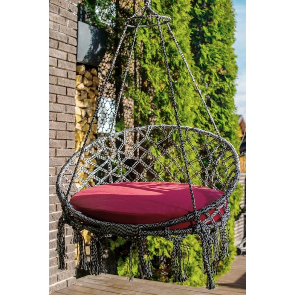 АРУБА подвесное кресло (серебристо-черный) в комплекте с беж/кор подушкой (без каркаса) АРУБА подвесное кресло (серебристо-черный) в комплекте с беж/кор подушкой (без каркаса)