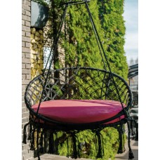 АРУБА подвесное кресло (черный) в комплекте с беж/кор подушкой (без каркаса) АРУБА подвесное кресло (черный) в комплекте с беж/кор подушкой (без каркаса)