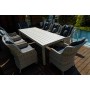 Комплект из искусственного ротанга Венеция 230 обед. стол + 8 кресел Бергамо серый