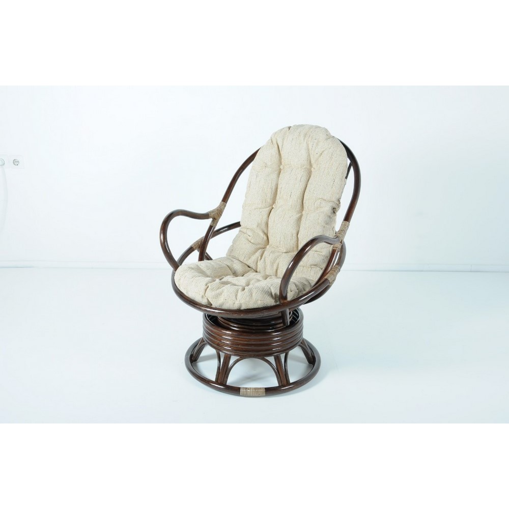 Кресло вращающееся 05-01 из натурального ротанга, цвет: темный коньяк Кресло вращающееся 05-01 из натурального ротанга, цвет: темный коньяк