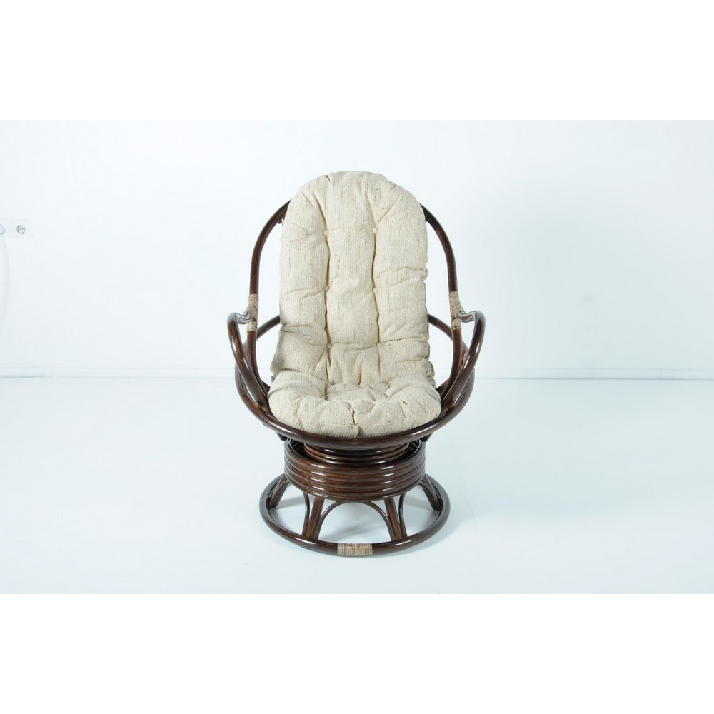 Кресло вращающееся 05-01 из натурального ротанга, цвет: темный коньяк Кресло вращающееся 05-01 из натурального ротанга, цвет: темный коньяк