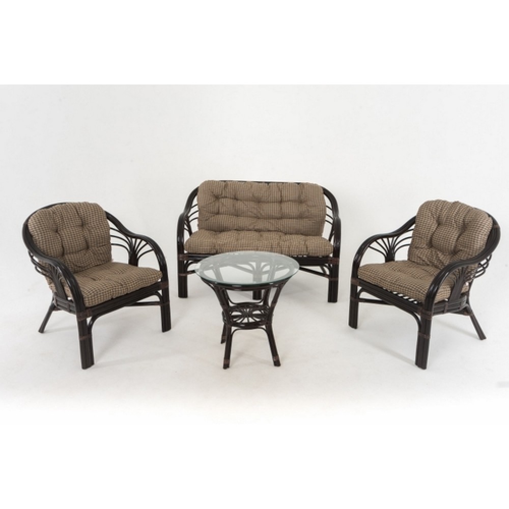 Комплект для отдыха 01-91 из натурального ротанга, цвет: темный коньяк Комплект для отдыха 01-91 из натурального ротанга, цвет: темный коньяк