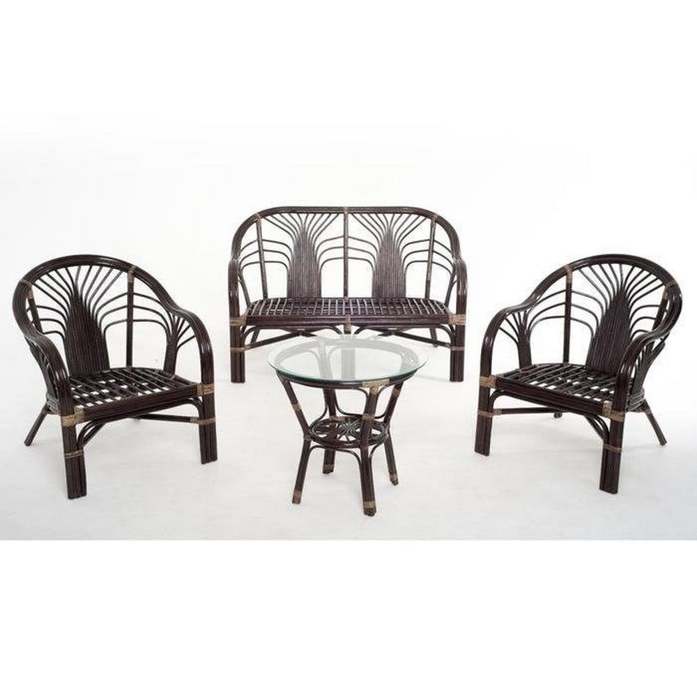 Комплект для отдыха 01-91 из натурального ротанга, цвет: темный коньяк Комплект для отдыха 01-91 из натурального ротанга, цвет: темный коньяк