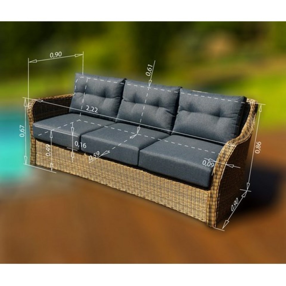 Диван 3-х местный Венеция (серый) Диван 3-х местный Венеция (серый)