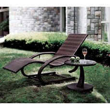 Шезлонг лежак качалка из искусственного ротанга LARGO