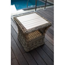 Бордо столик из искусственного ротанга светло-серый