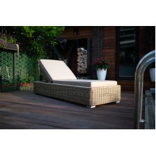 ЛЕОН шезлонг лежак из искусственного ротанга