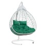 Подвесное двухместное кресло-кокон FISHT белый + каркас