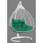Подвесное двухместное кресло-кокон FISHT белый + каркас