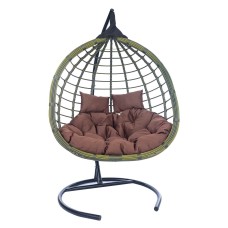 Подвесное двухместное кресло-кокон HASTA бамбук  + каркас