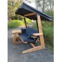 Садовые трехместные деревянные качели МАЛЬТА сосна + столик