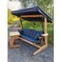 Садовые трехместные деревянные качели МАЛЬТА сосна + столик