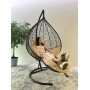 Подвесное кресло-кокон СФЕРА коричневый с подставкой для ног
