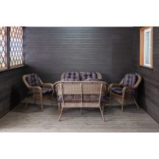 Обеденный комплект из искусственного ротанга Мэдисон(Madison) Family set с подушками на сидение и спинку