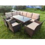 Обеденная группа плетеной мебели Албания + 2 кресла + двухместный диван Анкор Шоколад