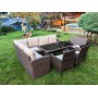 Обеденная группа плетеной мебели Албания + 2 кресла + двухместный диван Анкор Шоколад