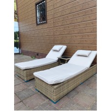 Комплект шезлонгов из искусственного ротанга Орландо с столиком Мара-2 Greige