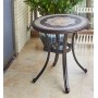 Кофейный набор мебели Стол круглый из литого алюминия с керамикой АНТИК «ANTIQUE» D60х66 + 2 Кресла  БАМБУК-3 «BAMBOO-3»