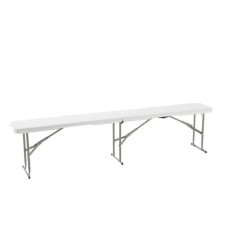 Скамейка Складная садовая Мир Дачника 183x28x43 см HDPE белая