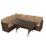 Обеденная группа плетеной мебели Албания «Albania» с подушками Шоколад